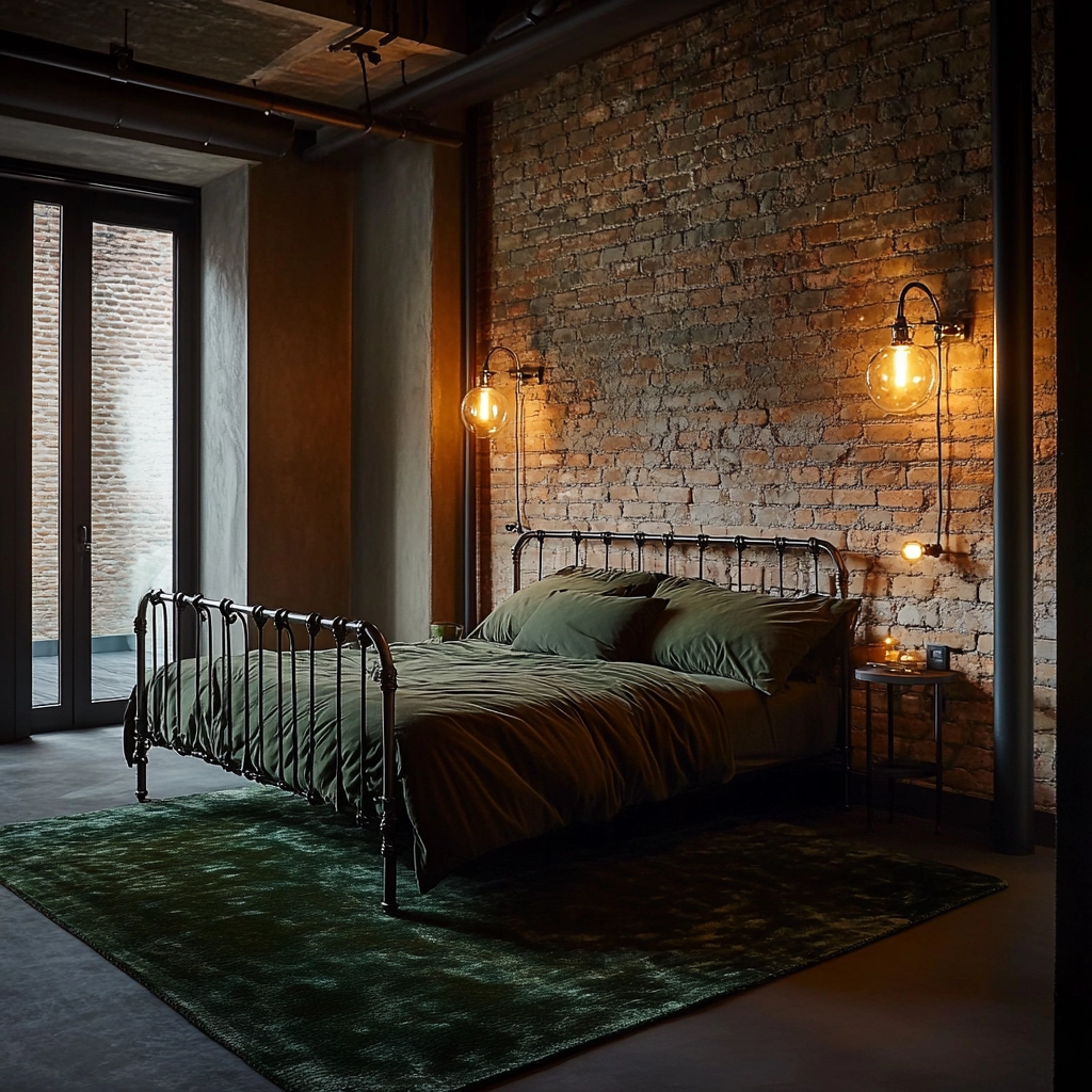 dark green rug bedroom 25