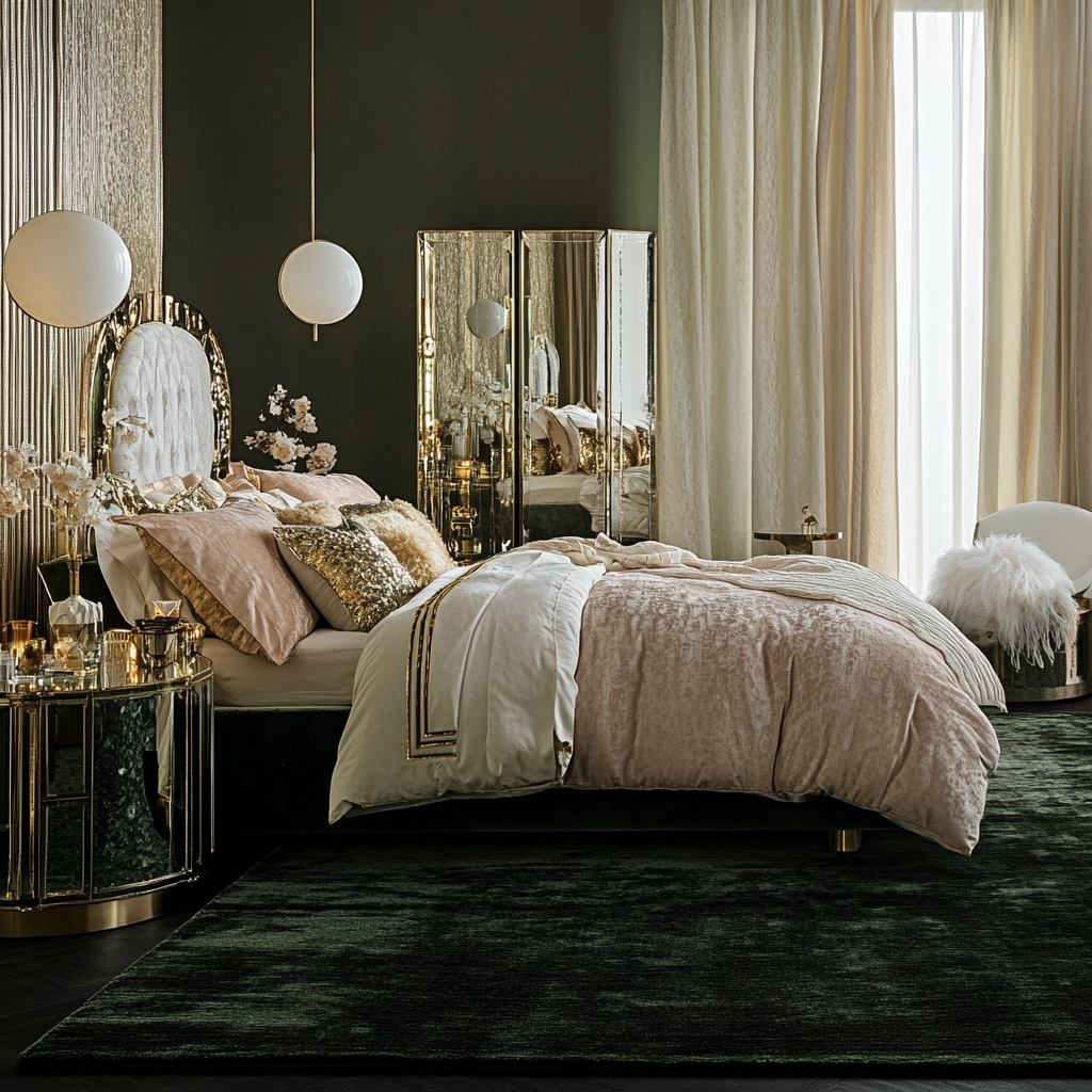 dark green rug bedroom 30