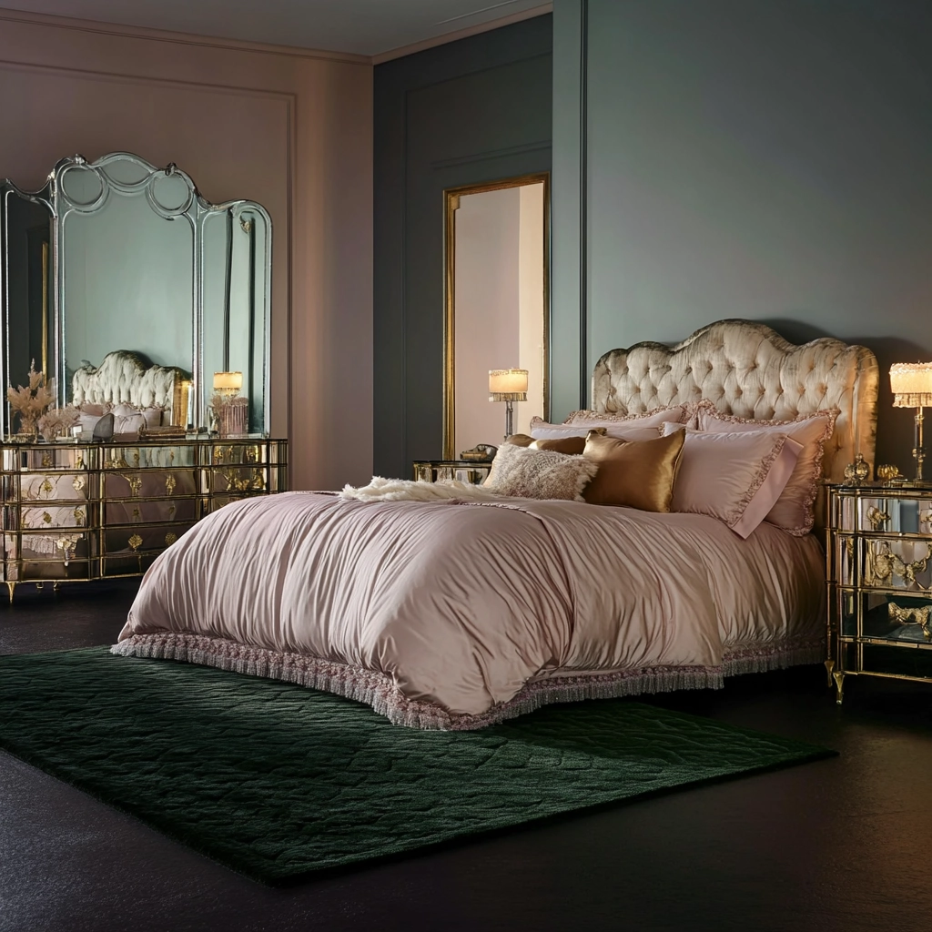 dark green rug bedroom 31