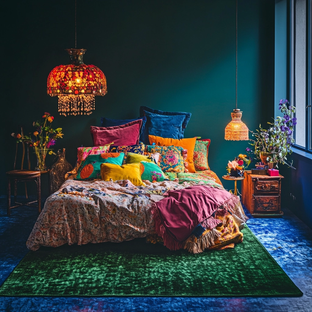 dark green rug bedroom 37