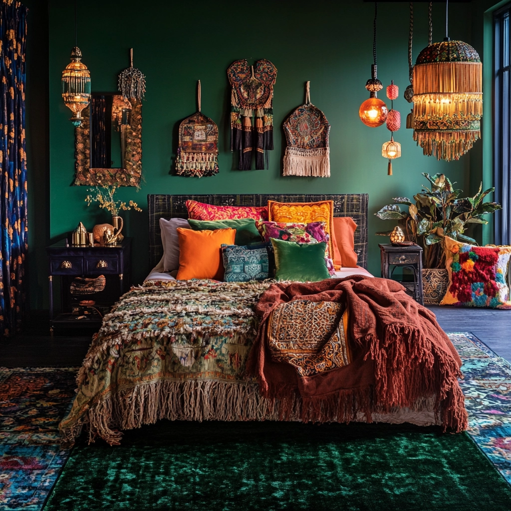 dark green rug bedroom 38
