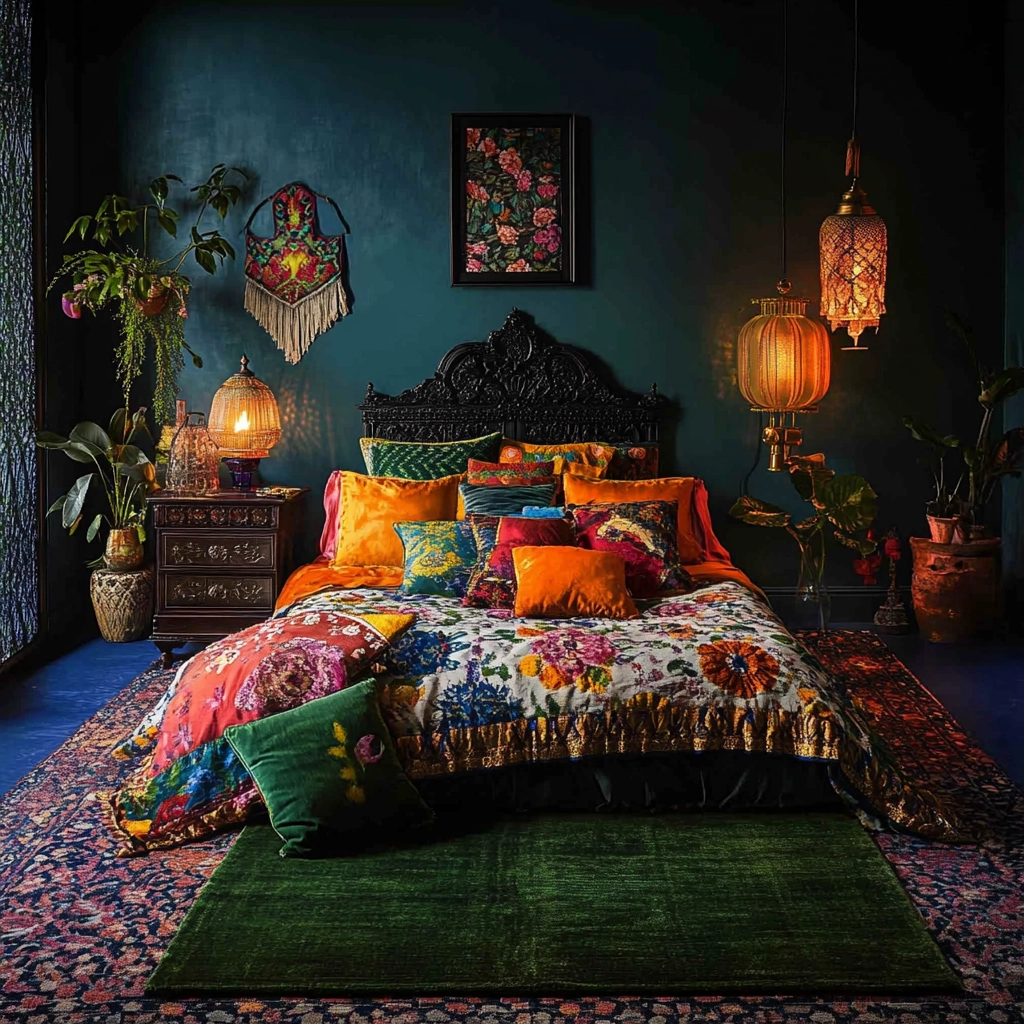 dark green rug bedroom 39