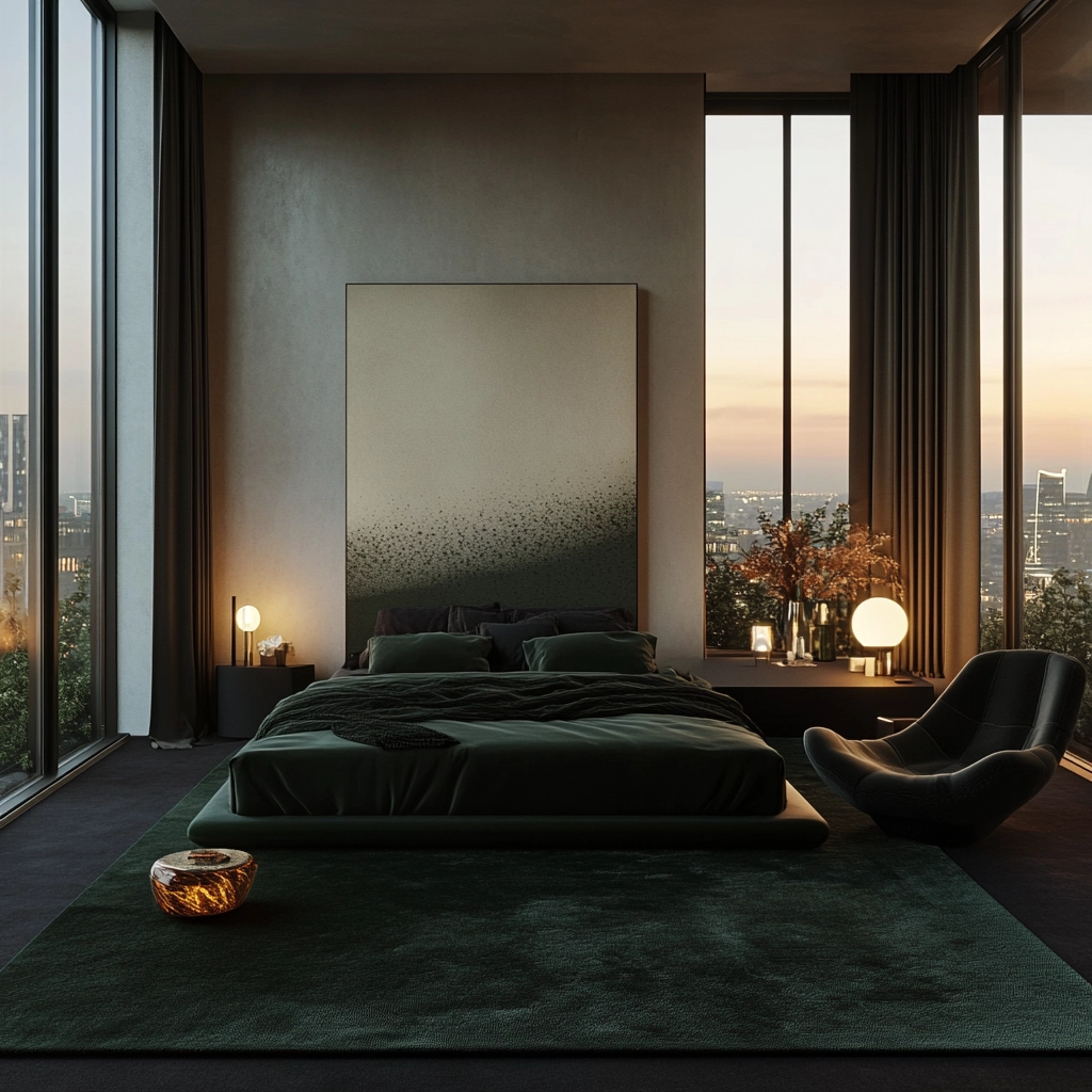 dark green rug bedroom 41