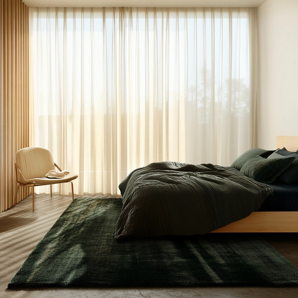 dark green rug bedroom 48