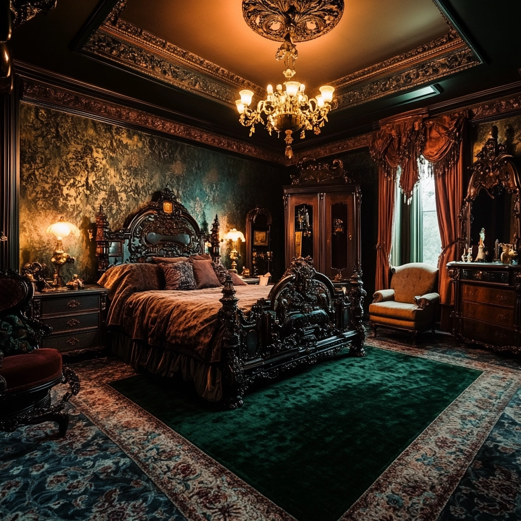 dark green rug bedroom 52