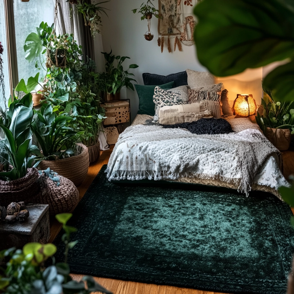 dark green rug bedroom 53