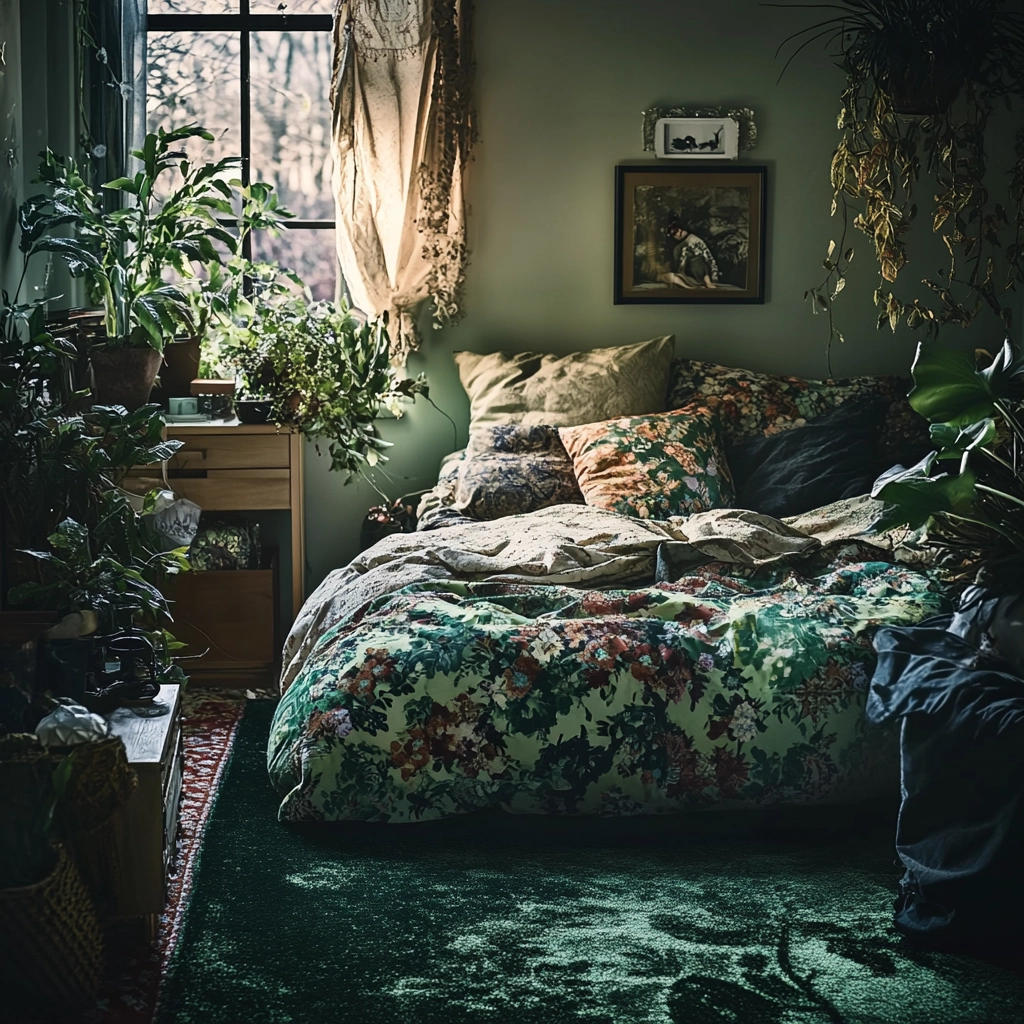 dark green rug bedroom 54