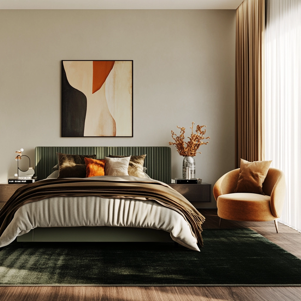 dark green rug bedroom 57