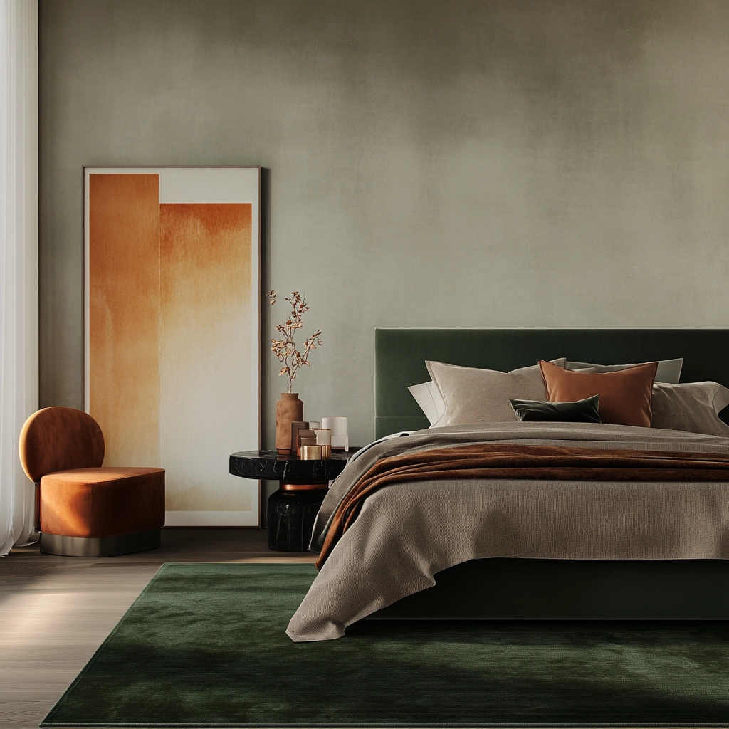 dark green rug bedroom 58