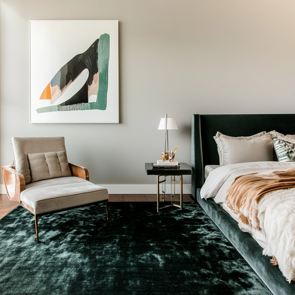 dark green rug bedroom 59