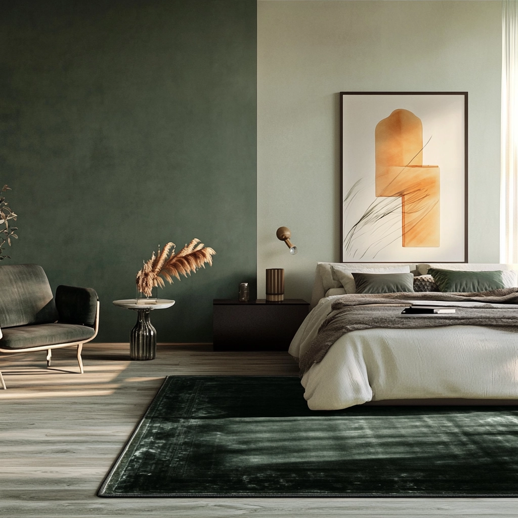 dark green rug bedroom 60