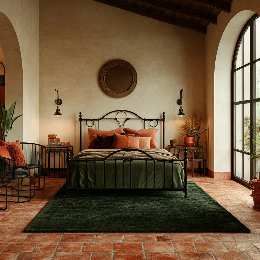 dark green rug bedroom 66
