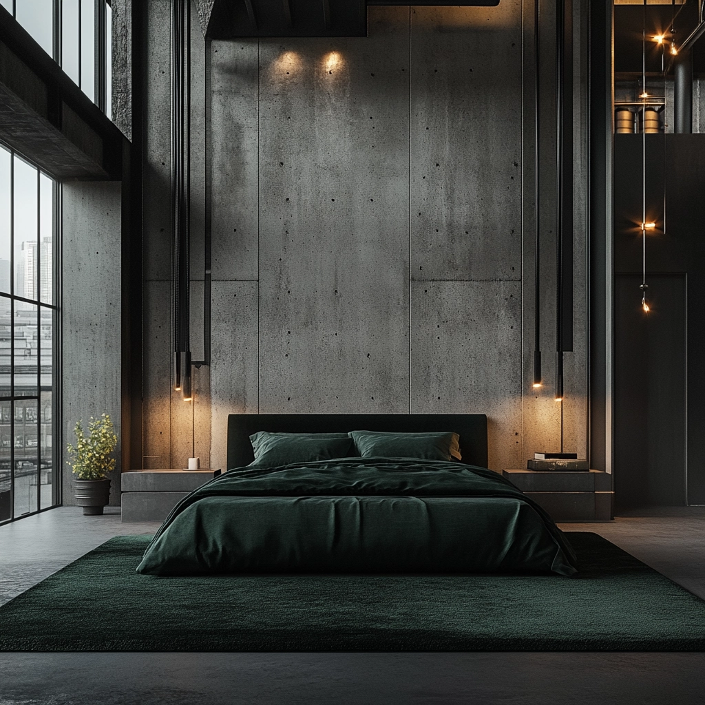 dark green rug bedroom 74
