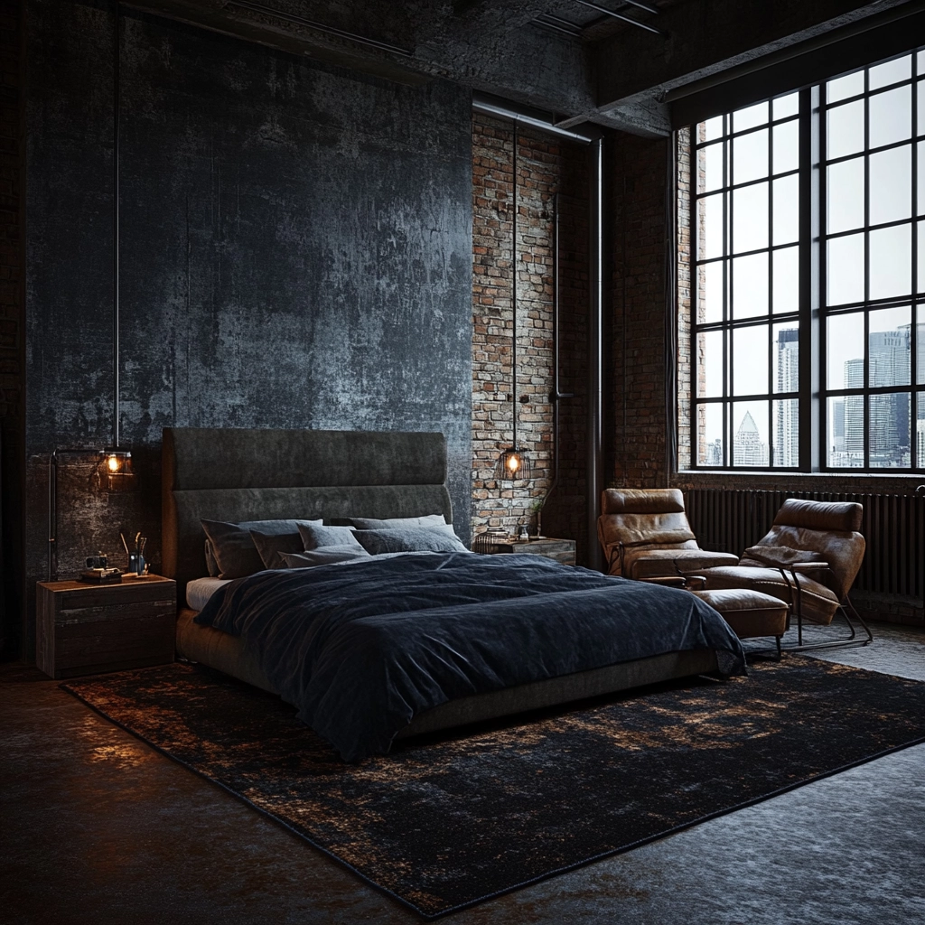 dark rug bedroom 16