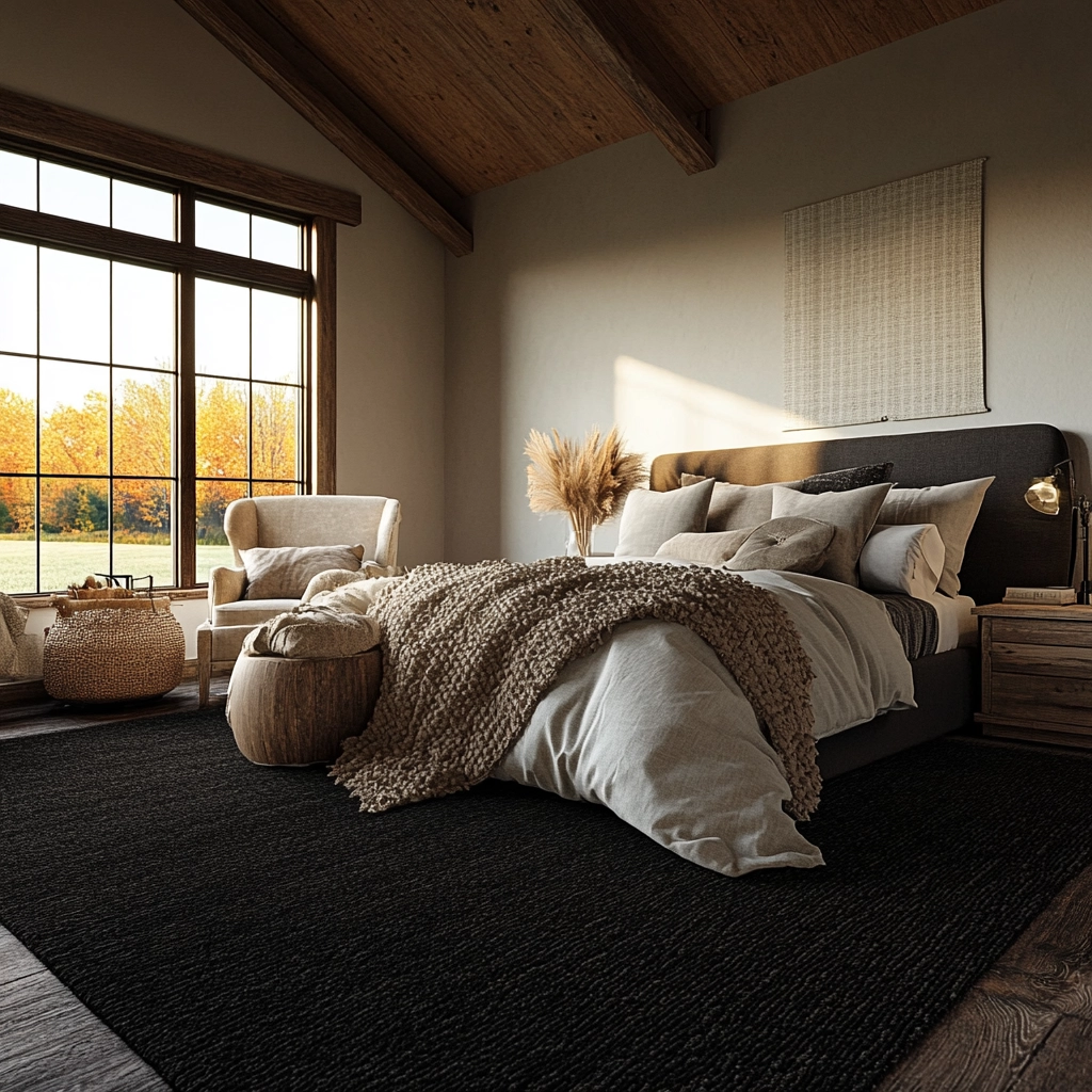 dark rug bedroom 80