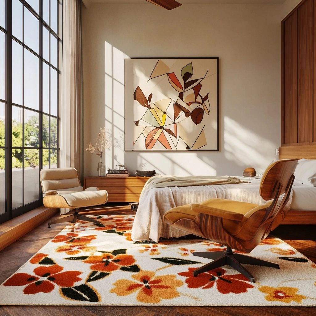 floral rug bedroom 11