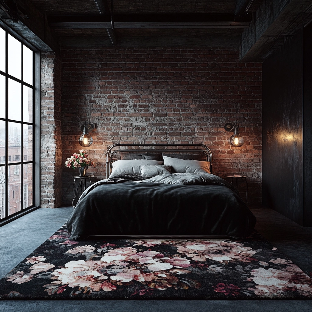 floral rug bedroom 13