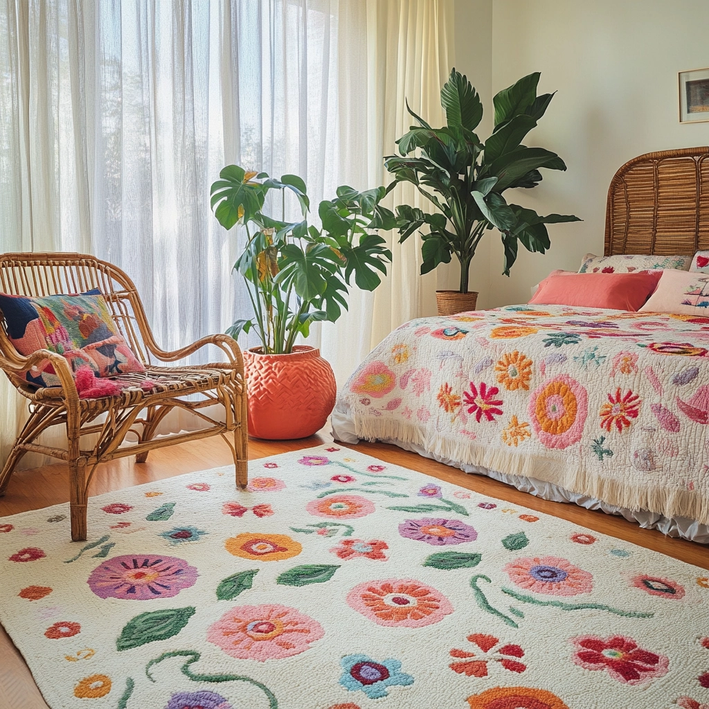 floral rug bedroom 4