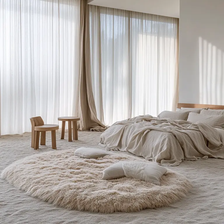 fluffy rug bedroom 1