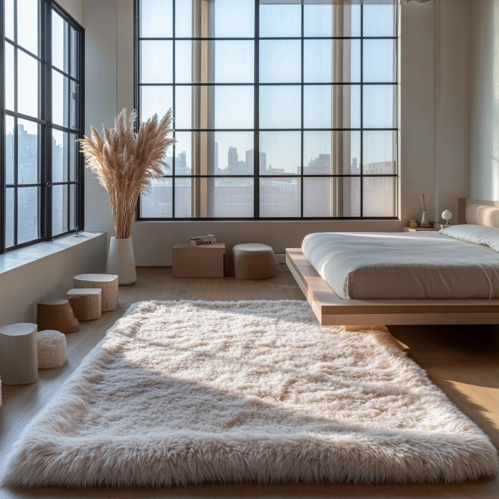 fluffy rug bedroom 23