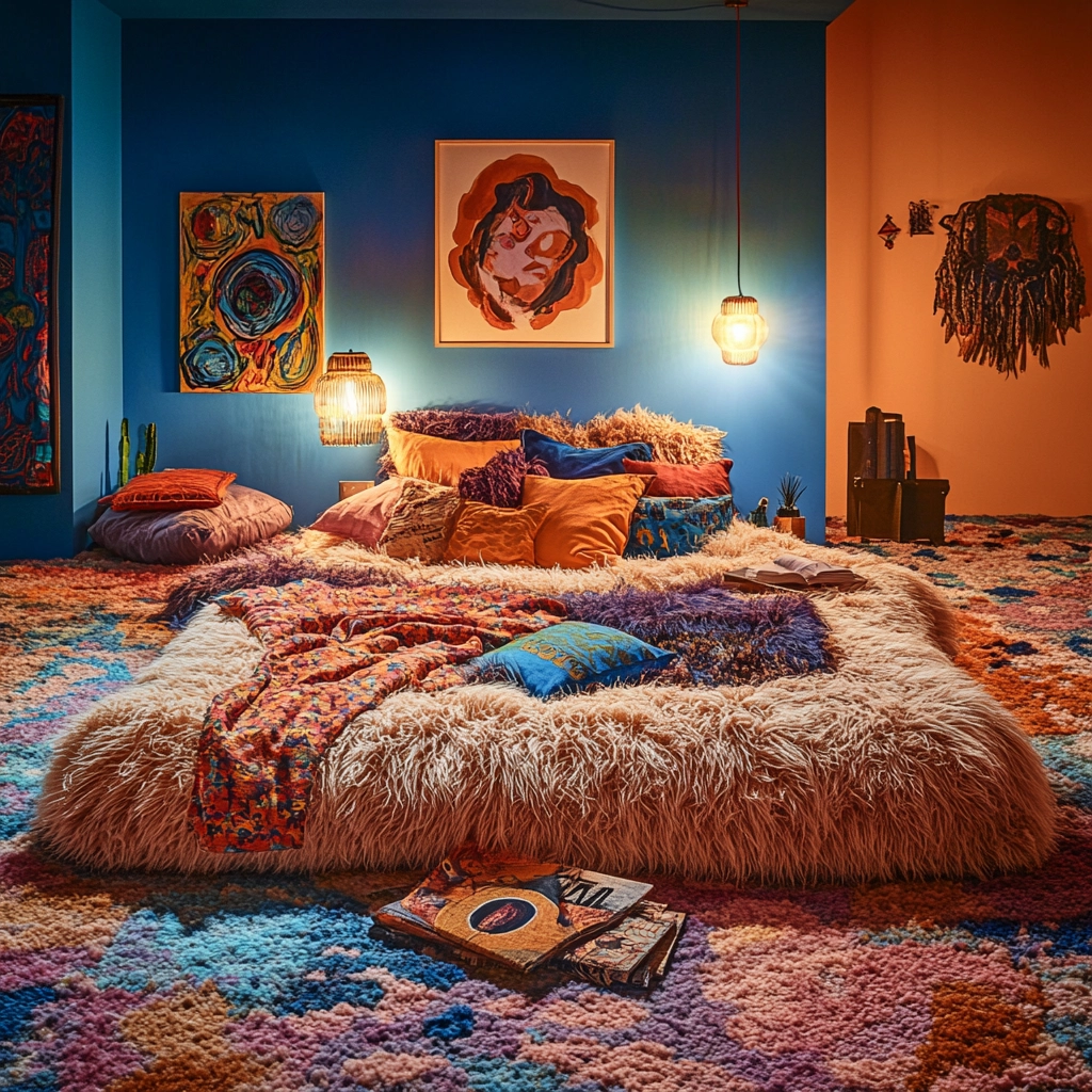 fluffy rug bedroom 43