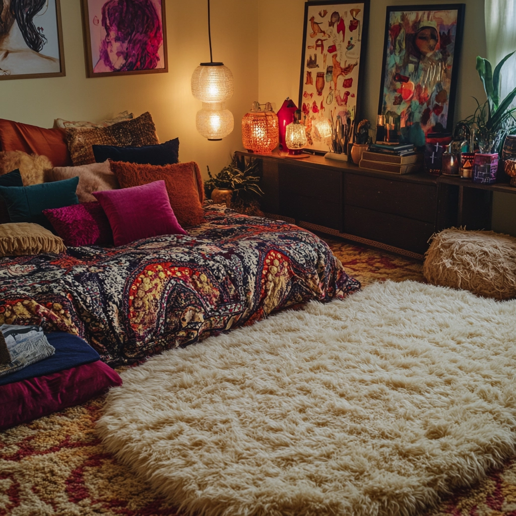 fluffy rug bedroom 44