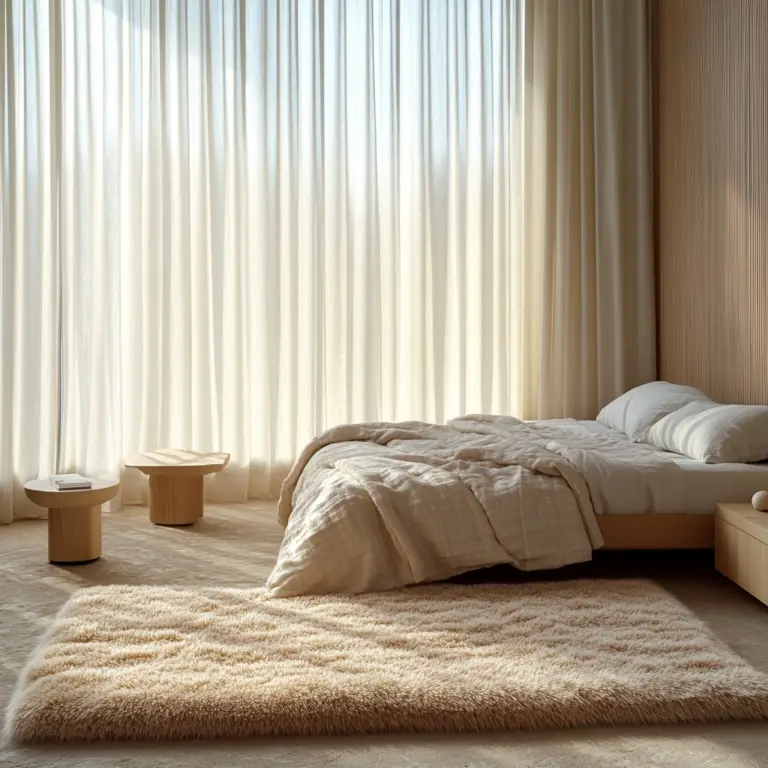 fuzzy rug bedroom 1
