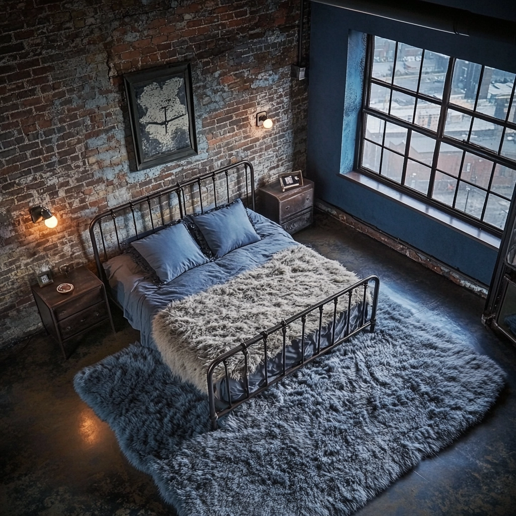 fuzzy rug bedroom 12