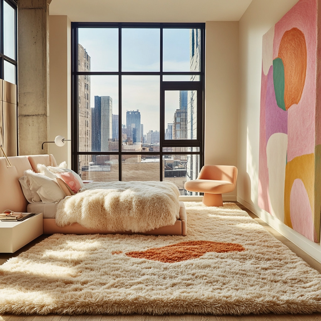 fuzzy rug bedroom 15