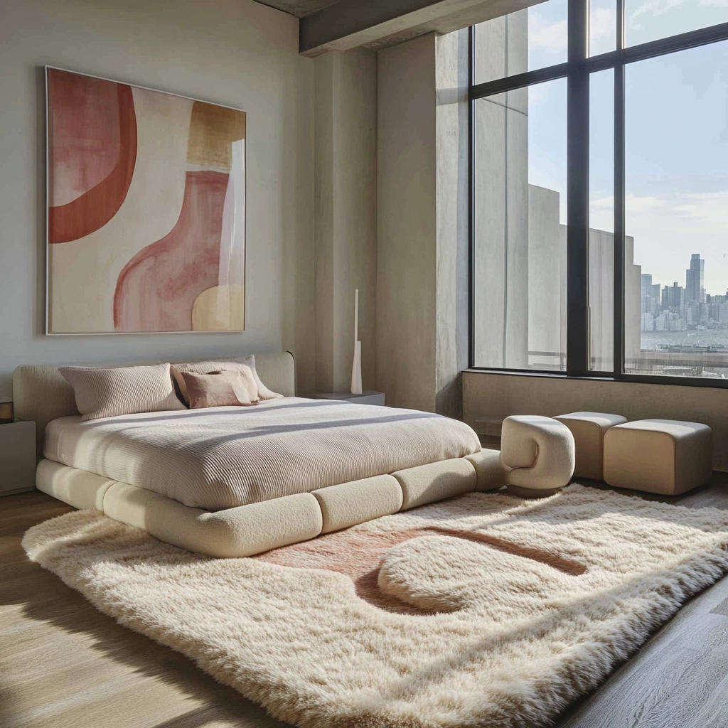 fuzzy rug bedroom 16
