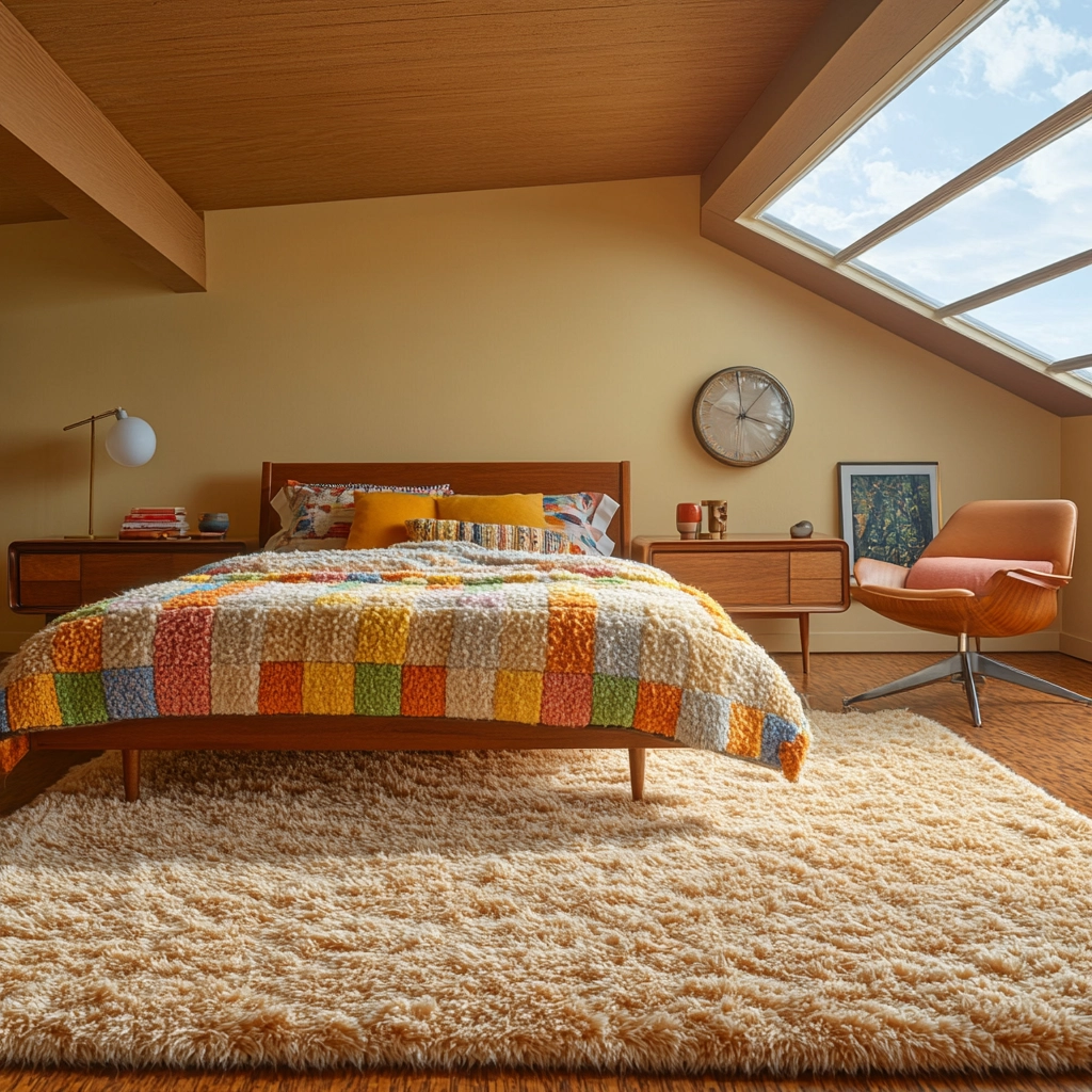 fuzzy rug bedroom 17