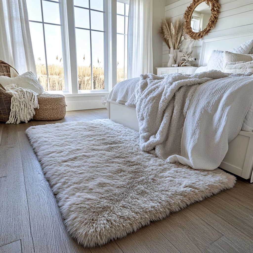 fuzzy rug bedroom 23