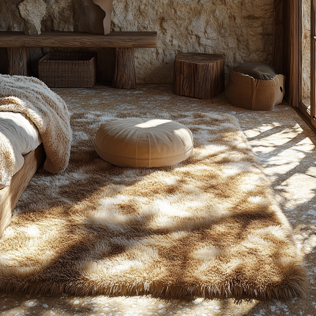 fuzzy rug bedroom 29