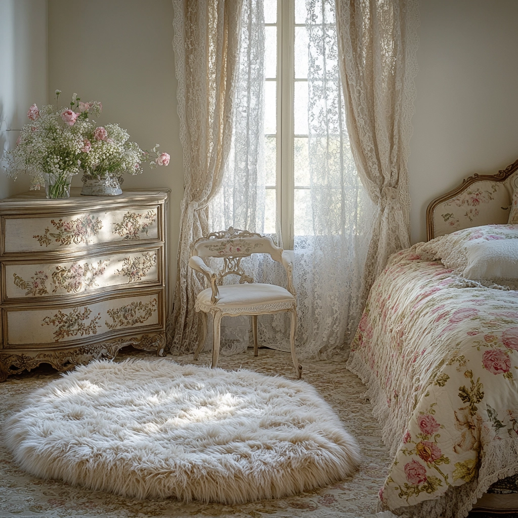 fuzzy rug bedroom 34