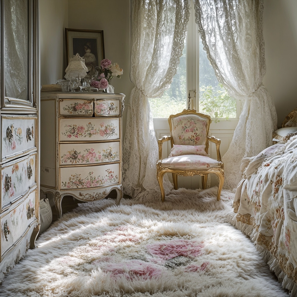 fuzzy rug bedroom 36
