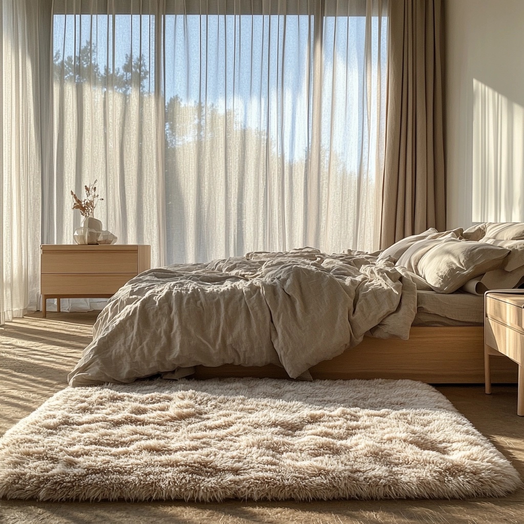 fuzzy rug bedroom 4