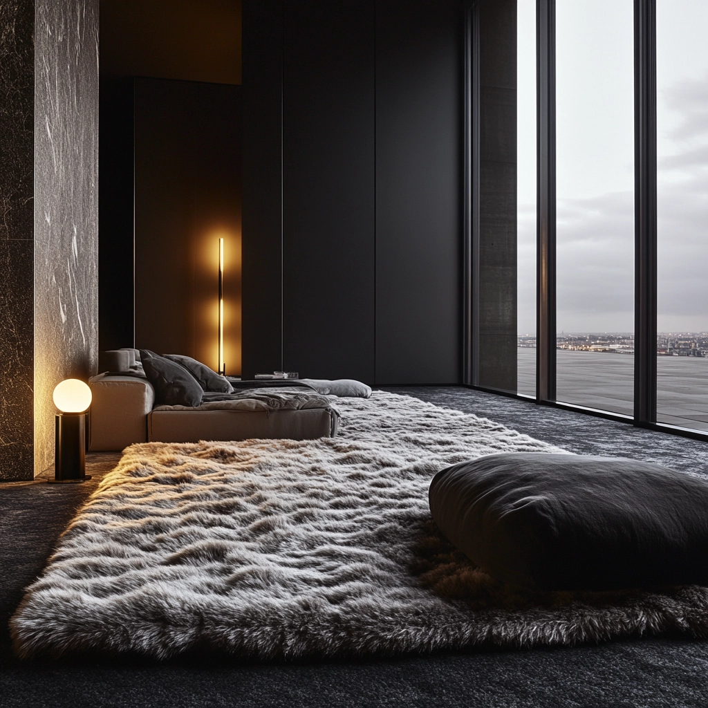 fuzzy rug bedroom 41