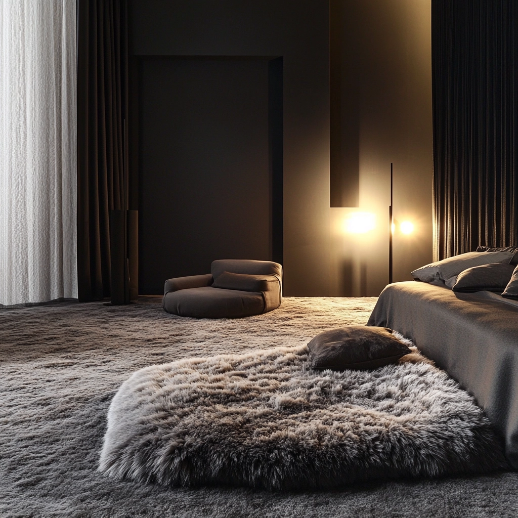 fuzzy rug bedroom 43