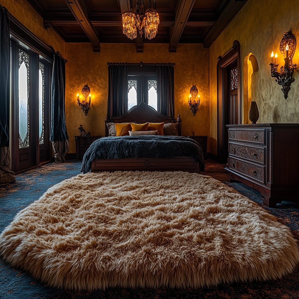 fuzzy rug bedroom 46
