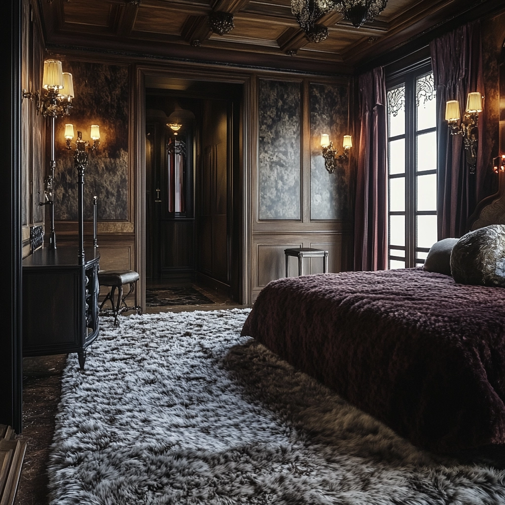 fuzzy rug bedroom 48