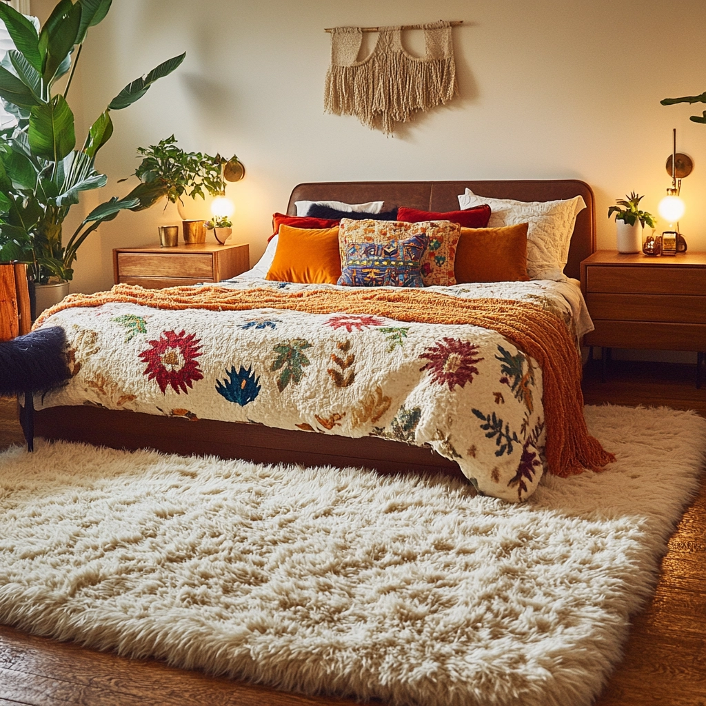 fuzzy rug bedroom 5