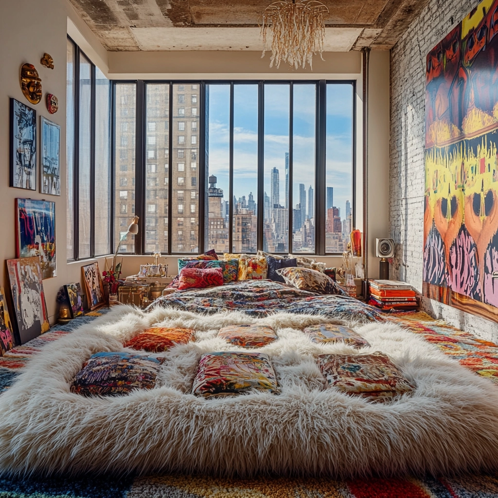 fuzzy rug bedroom 54
