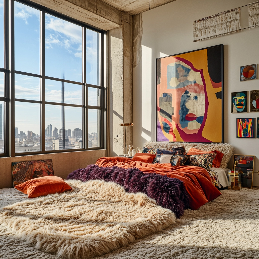 fuzzy rug bedroom 55