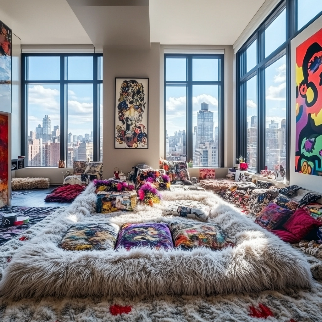 fuzzy rug bedroom 56