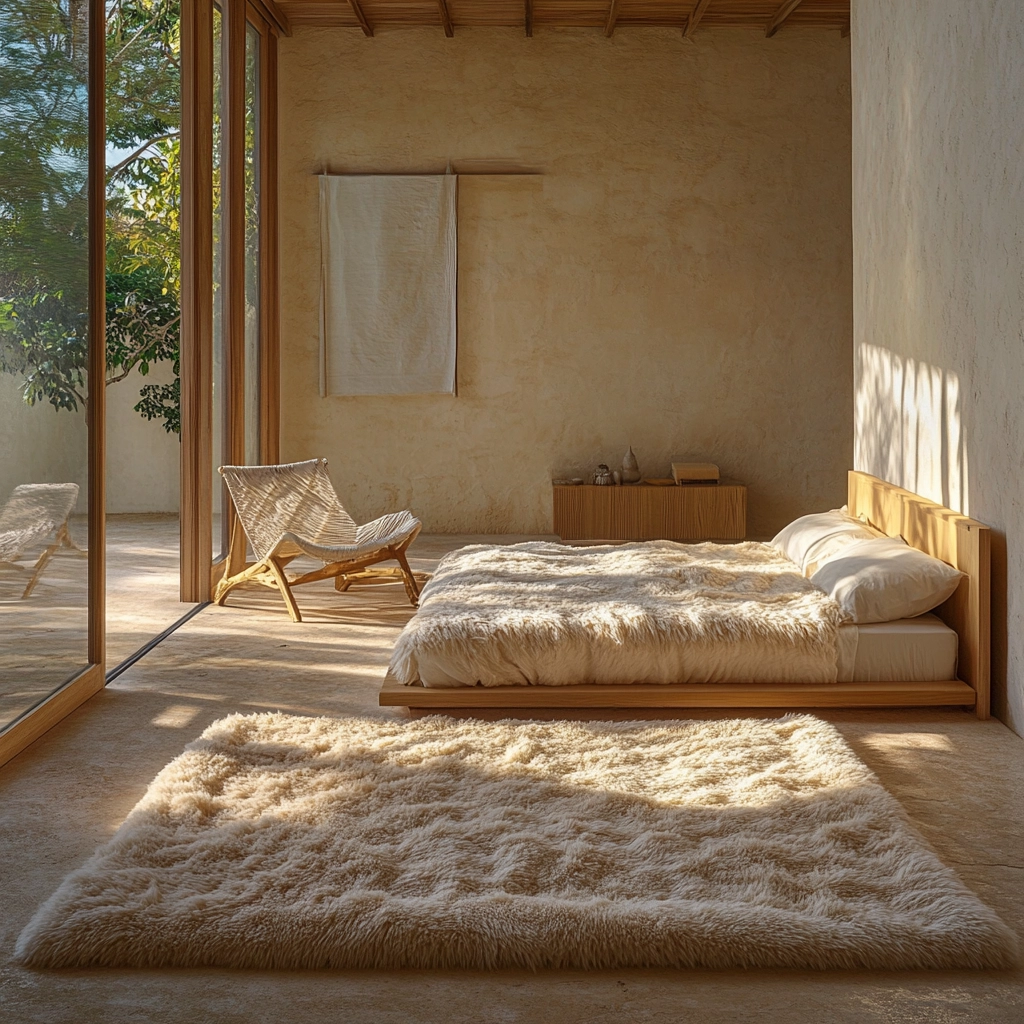 fuzzy rug bedroom 60