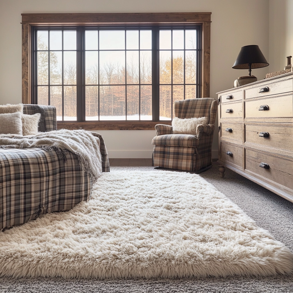 fuzzy rug bedroom 62