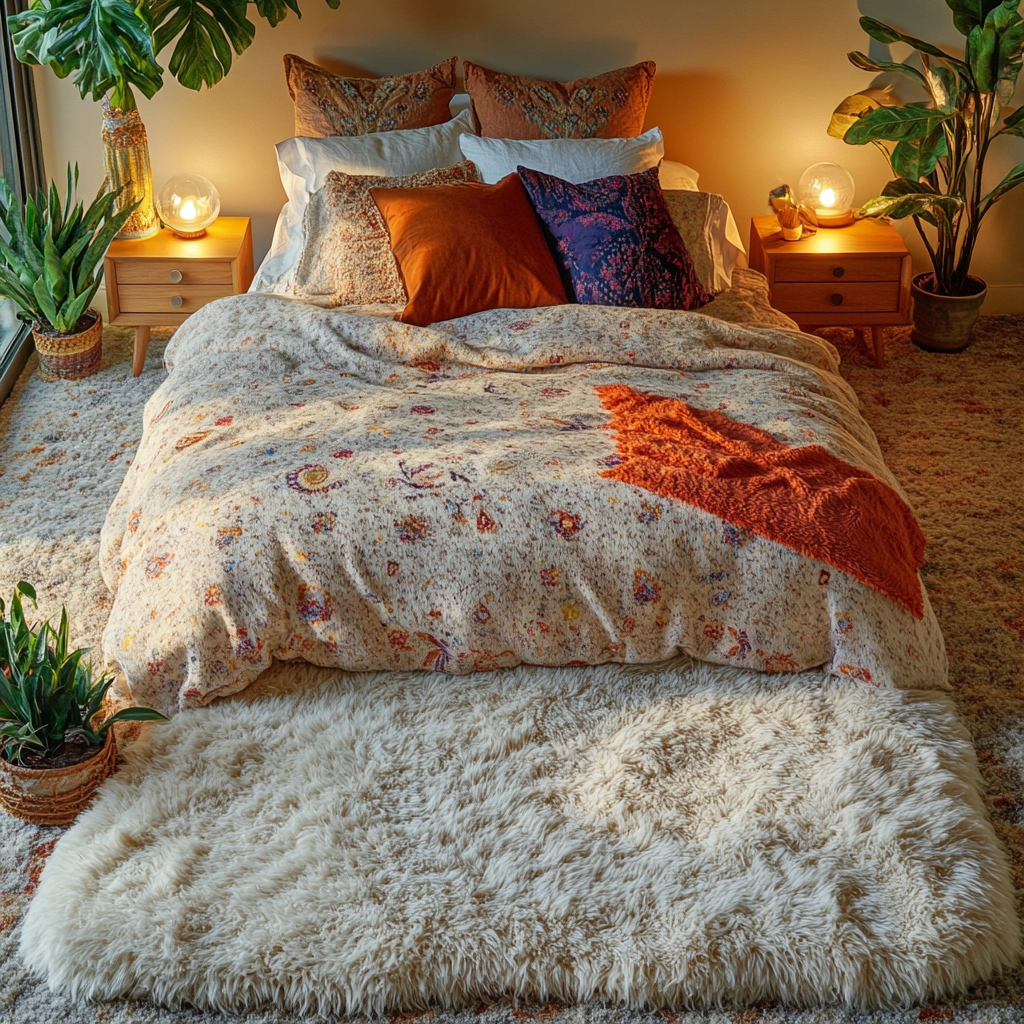 fuzzy rug bedroom 8