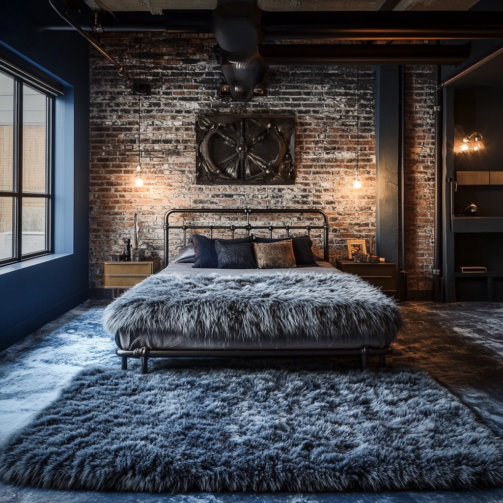 fuzzy rug bedroom 9