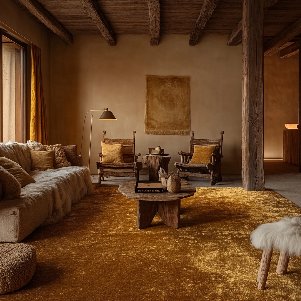 gold carpet living room 22