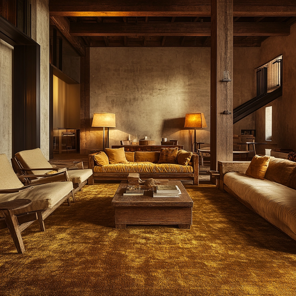 gold carpet living room 23